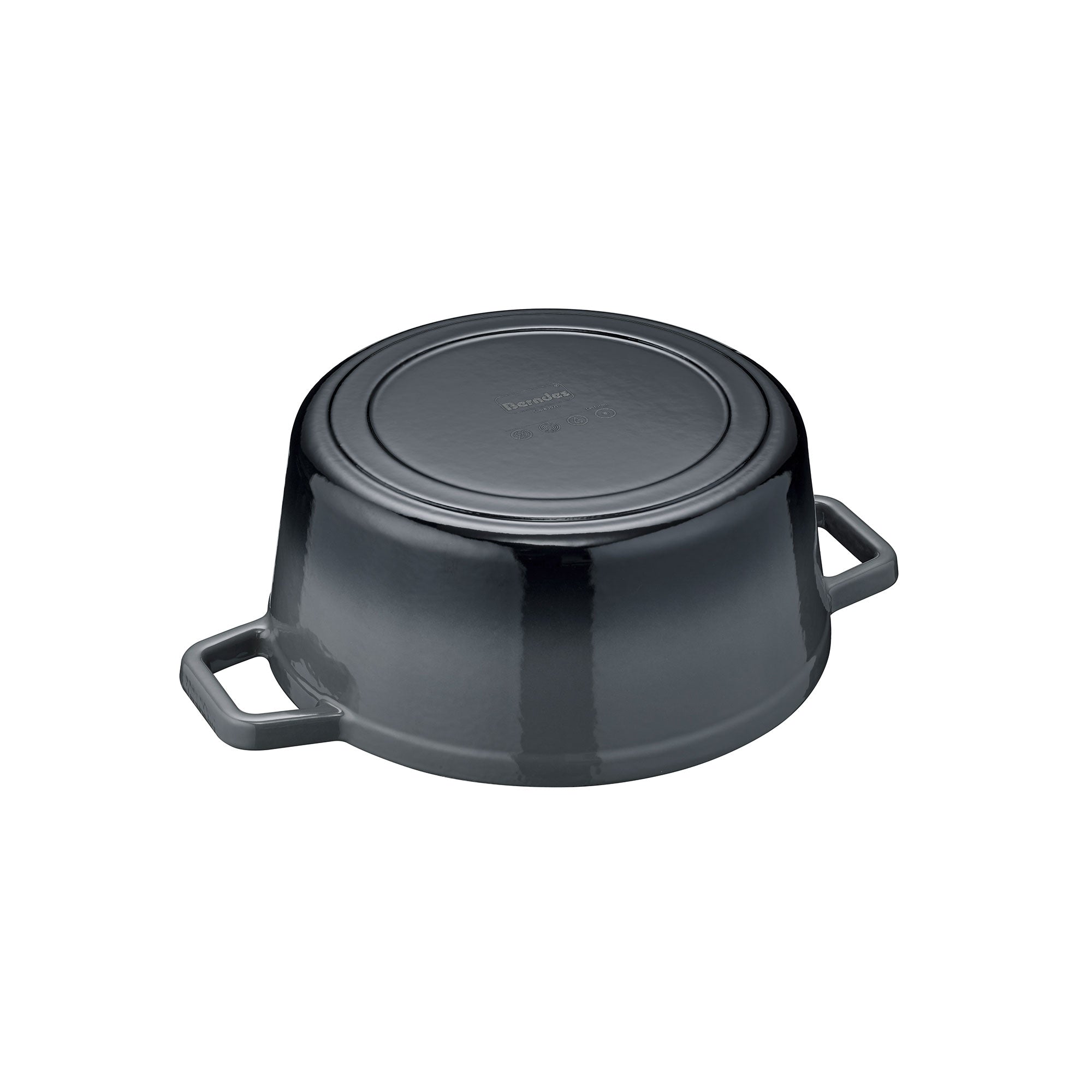 Bräter/Kochtopf 20, 24 oder 26 cm, rund, Gusseisen, schwarz/grau - b.iron  von BERNDES – BERNDES Küche GmbH
